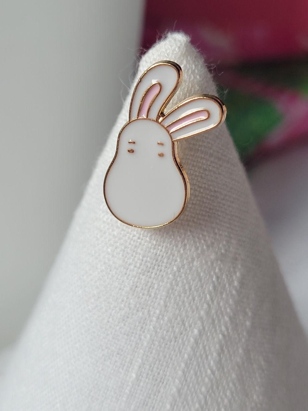 White Bunny Enamel Pin 2/$15